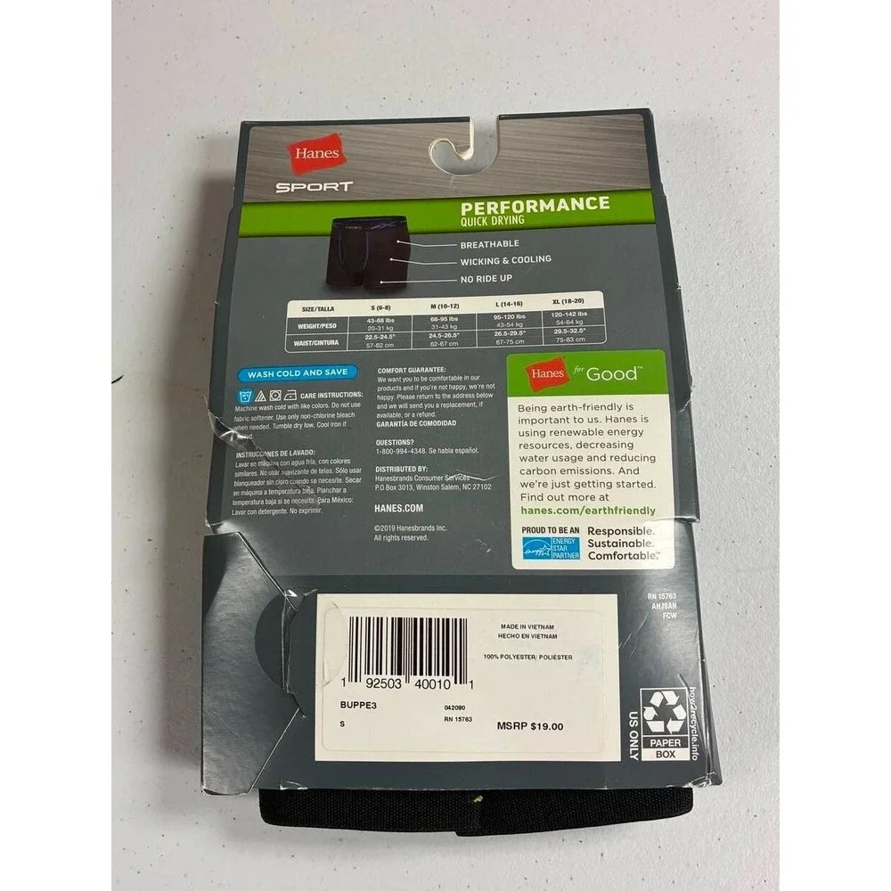 Hanes Boys' X-Temp 3-Pack Boxer Briefs Small